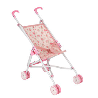My beautiful dolls room poppenbuggy roze bloem | 4 stuks