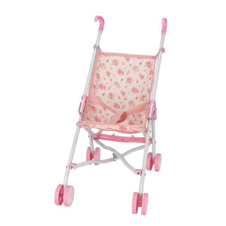 Afbeelding laden in galerijviewer, My beautiful dolls room poppenbuggy roze bloem | 4 stuks

