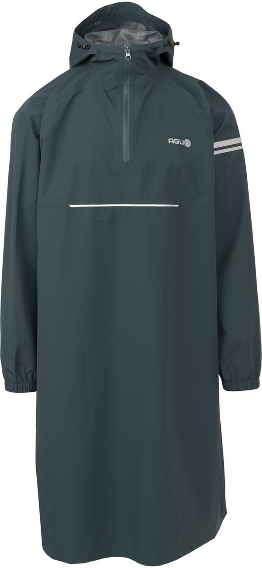 Agu longsleeve regenponcho - regenjas - waterdicht en winddicht - reflecterend - unisex - gerecycled polyester - deep sea green - xs s