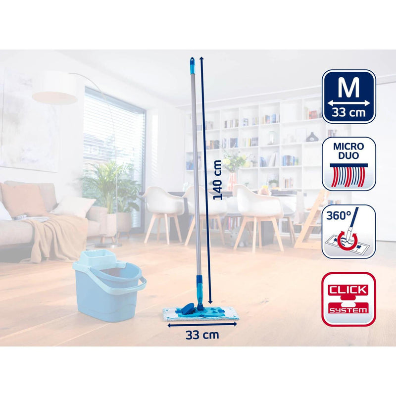 Afbeelding laden in galerijviewer, Leifheit powerclean vloerwisser m 33cm met steel 140cm

