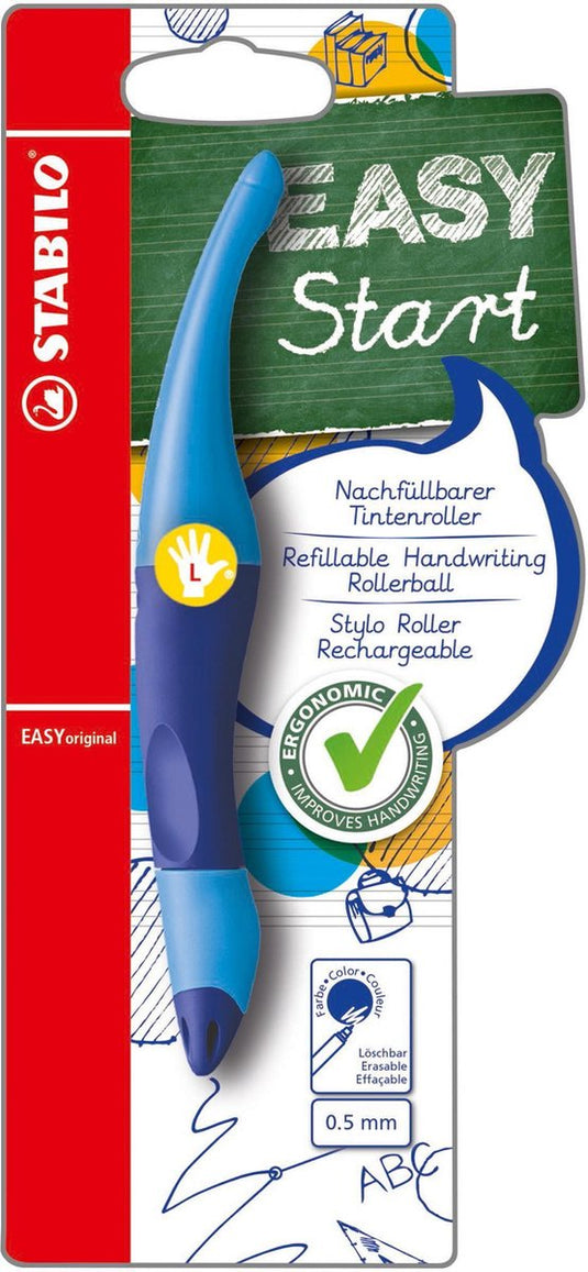 Stabilo easyoriginal - ergonomische rollerball - linkshandig - blauwe inkt - navulbaar - blauw