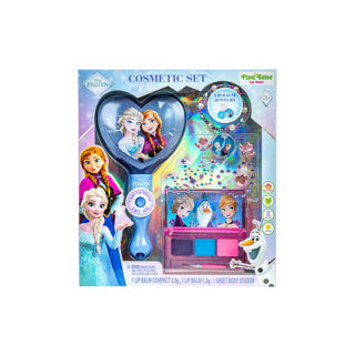 Afbeelding laden in galerijviewer, Frozen light-up spiegel en make-up set | 6 stuks
