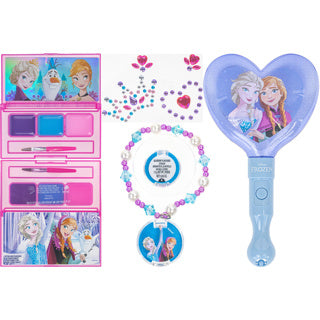 Afbeelding laden in galerijviewer, Frozen light-up spiegel en make-up set | 6 stuks
