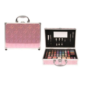Casuelle make-up koffer roze met vlinders