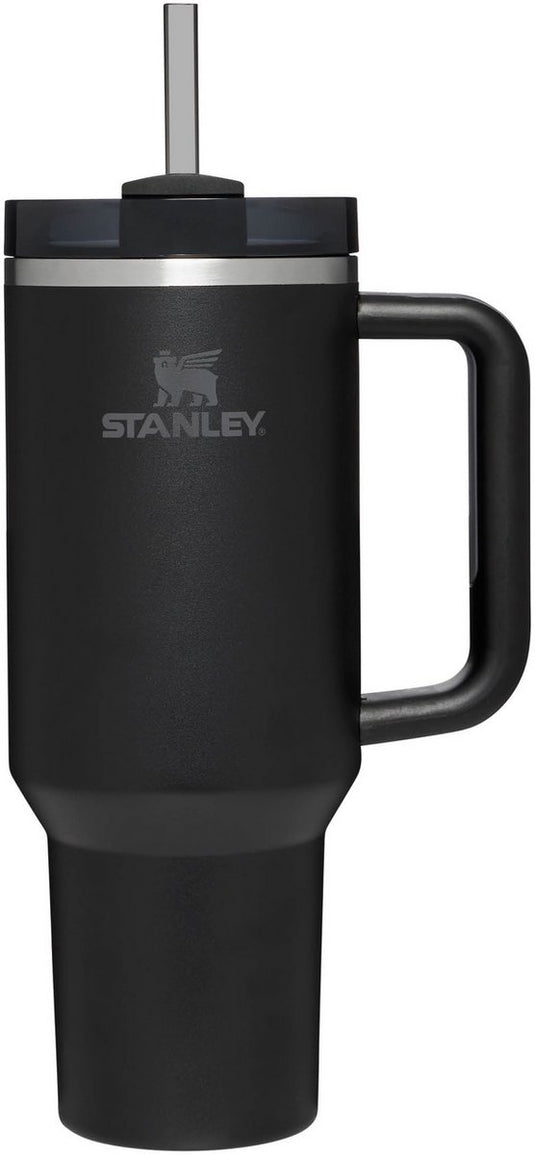 Stanley quencher® h2.0 flowstate tumbler - 9-11 uur koud - 40-48 uur met ijs - drinkfles met rietje, handvat en deksel - vaatwasmachinebestendig - thermosbeker voor koude dranken - black tonal