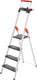 Hailo trapladder l100, en 131, met multifunctionele schaal en steunbeugel, tot 150 kg, 4 treden