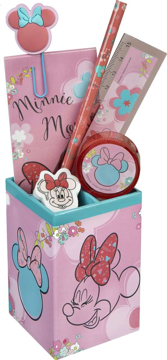 Afbeelding laden in galerijviewer, Minnie mouse gevulde pennenbak 7 delig
