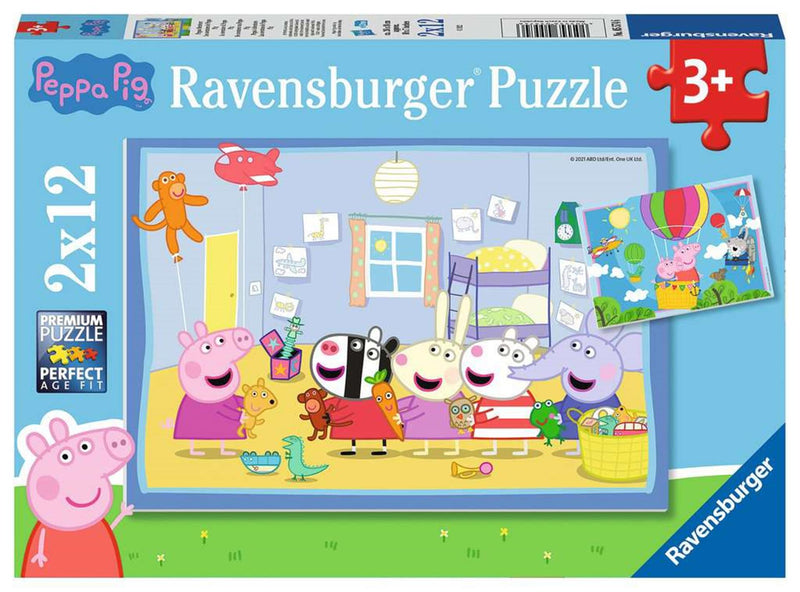 Afbeelding laden in galerijviewer, Ravensburger puzzel peppa pig - twee puzzels - 12 stukjes - kinderpuzzel
