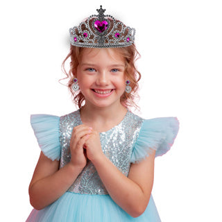 Afbeelding laden in galerijviewer, Dress like a princess princess tiara met oorbellen assorti
