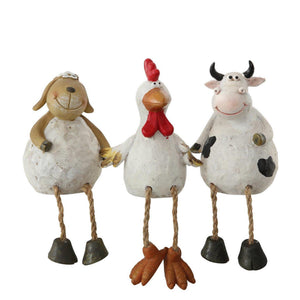 Boltze home boerderijdier met bungelbenen h20cm polyresin