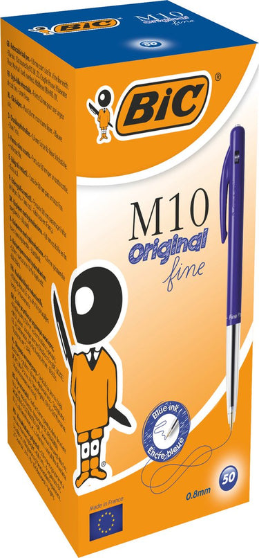 Bic balpen m10 0,4mm blauw 50 stuk