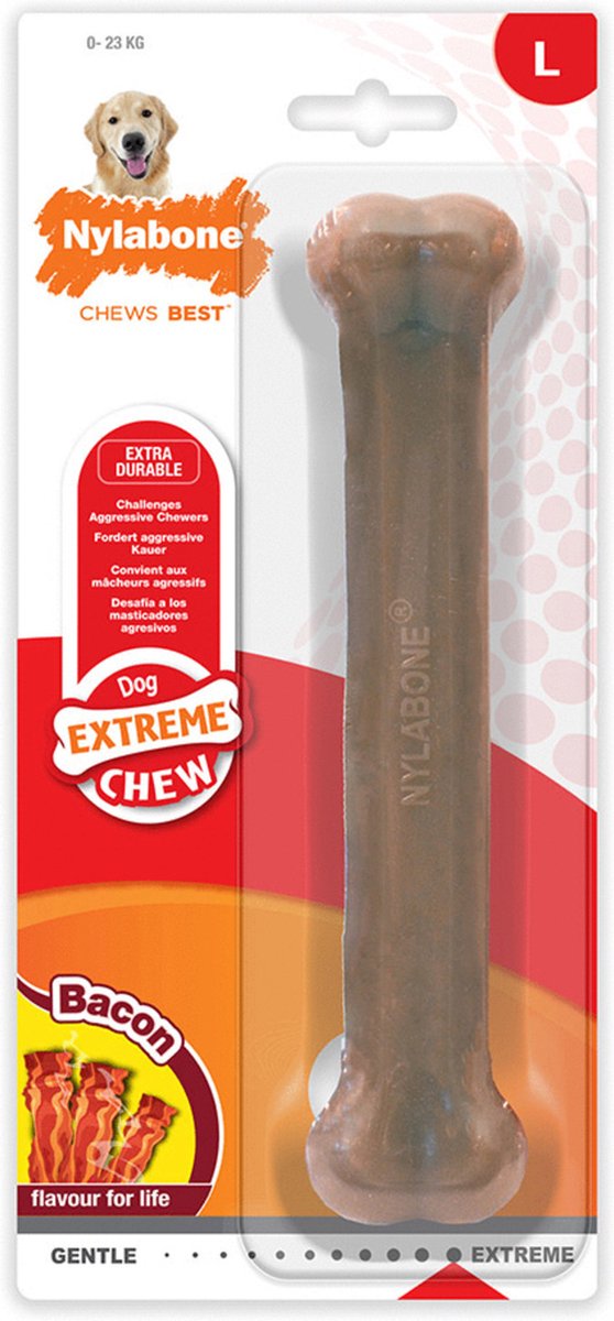 Afbeelding laden in galerijviewer, Nylabone dura chew voor harde bijters baconsmaak
