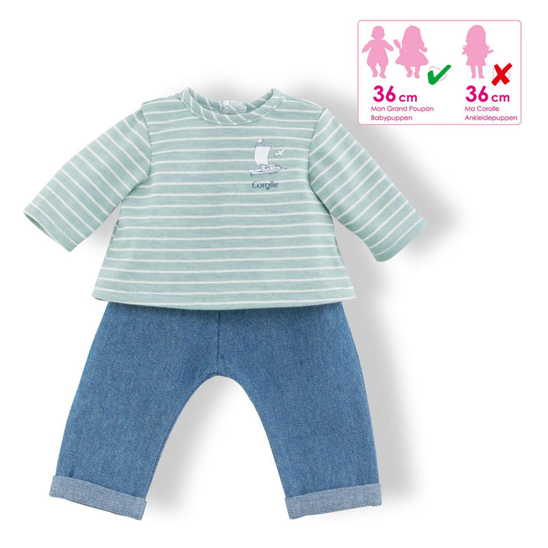 Afbeelding laden in galerijviewer, Corolle Mon Grand Poupon - Poppen Broek met Shirt, 36cm
