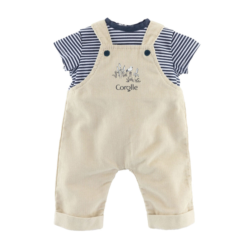 Afbeelding laden in galerijviewer, Corolle mon poupon tuinbroek ecru en t-shirt, 30cm
