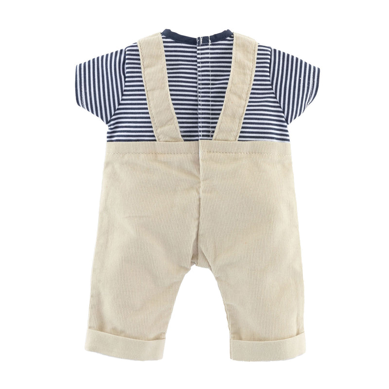 Afbeelding laden in galerijviewer, Corolle mon poupon tuinbroek ecru en t-shirt, 30cm
