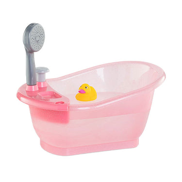 Corolle poppenbad badkuip roze met douche en badeend speelgoed.