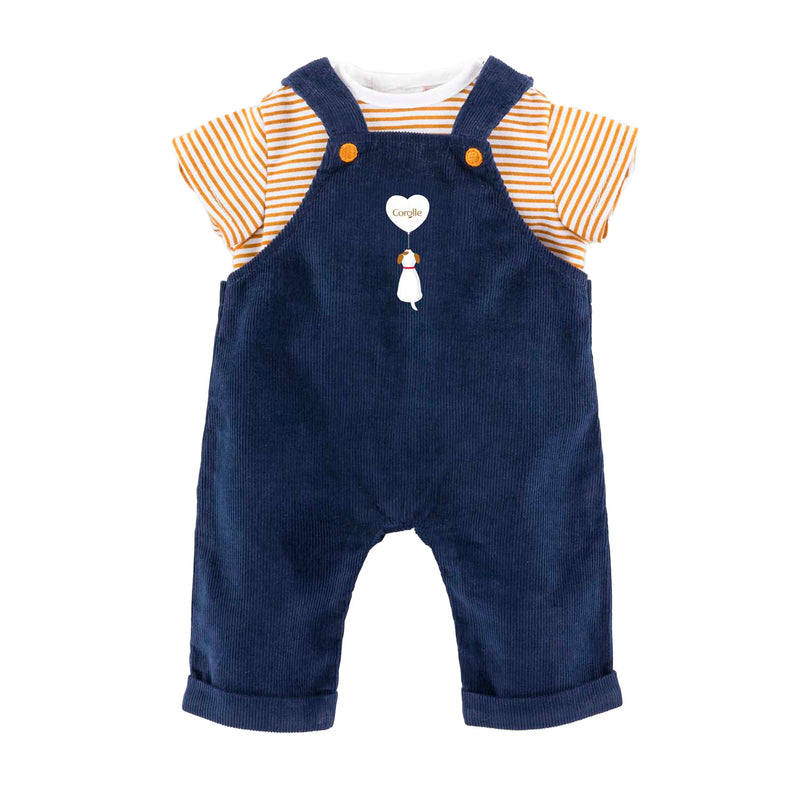 Afbeelding laden in galerijviewer, Corolle t-shirt en marineblauw overall, 30cm
