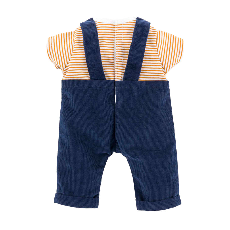 Afbeelding laden in galerijviewer, Corolle t-shirt en marineblauw overall, 36cm
