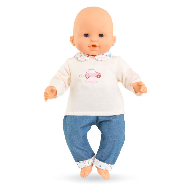 Afbeelding laden in galerijviewer, Corolle t-shirt en spijkerbroek voor babypop, 36cm

