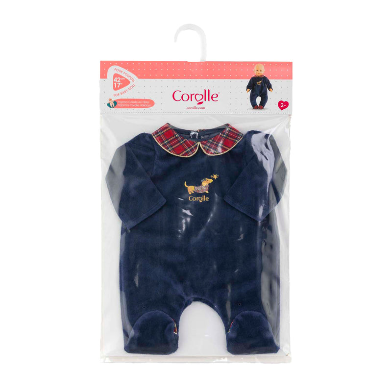 Afbeelding laden in galerijviewer, Corolle poppen pyjama - marineblauw - poppenkleding 42cm.
