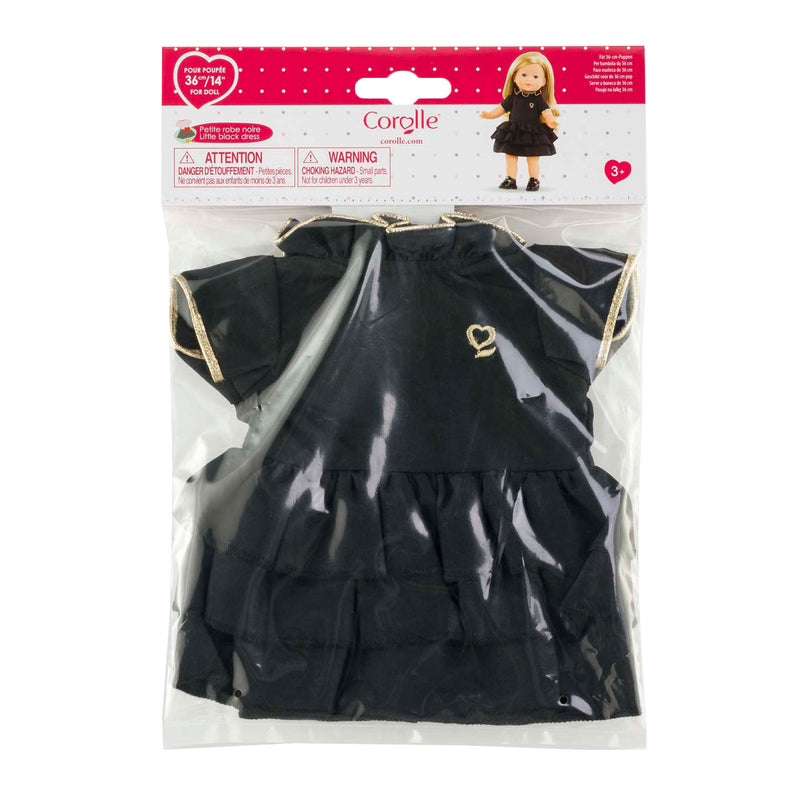 Afbeelding laden in galerijviewer, Corolle zwarte jurk voor babypop, 36cm
