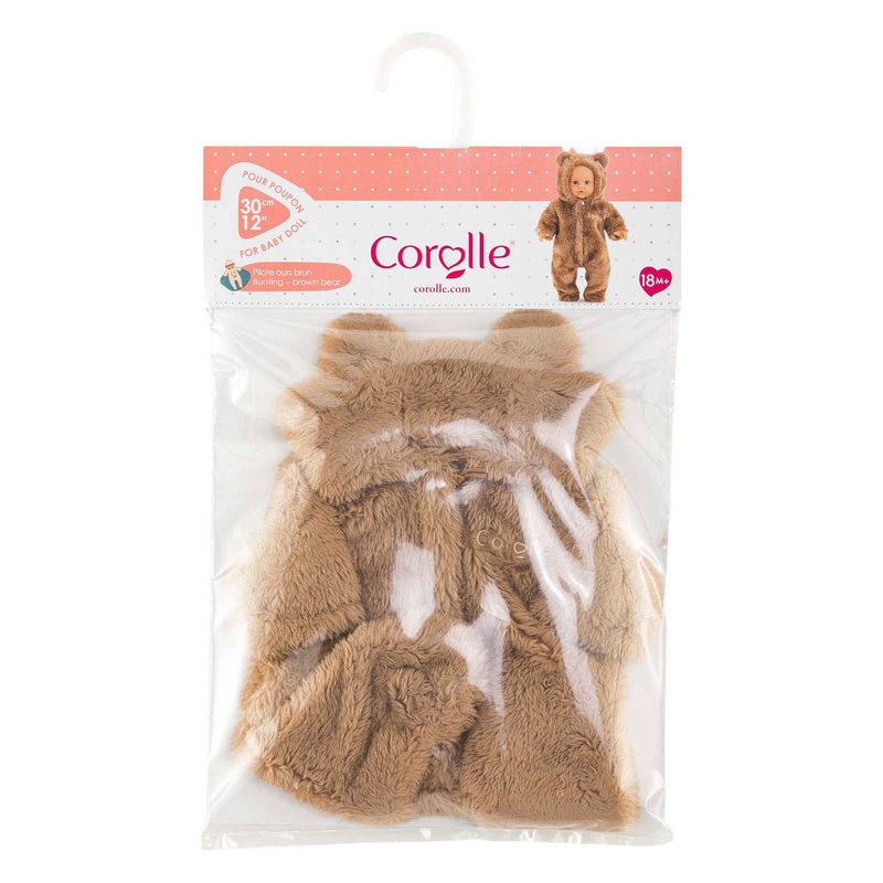 Afbeelding laden in galerijviewer, Corolle poppenkostuum beren onesie bruin - 30cm poppen kleding. m
