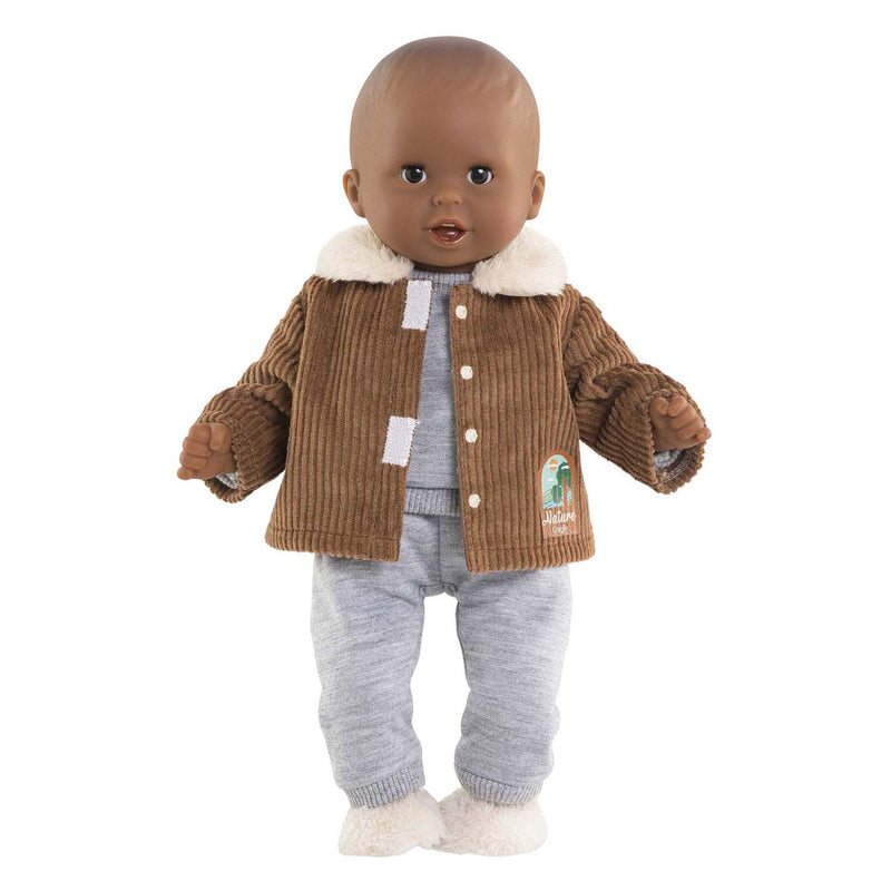 Afbeelding laden in galerijviewer, Corolle poppenjasje velours kleine ontdekker 30cm bruin fleece.
