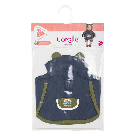 Corolle regenponcho poppenkostuum kleine ontdekker 30cm blauw.