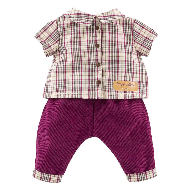 Afbeelding laden in galerijviewer, Corolle geruit shirt met broek kleine ontdekker - 36cm
