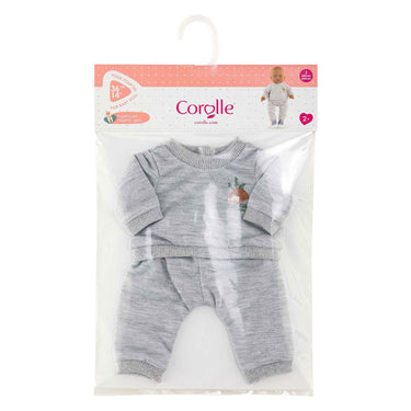 Corolle poppenkostuum joggingpak grijs 36cm - zachte poppenkleding.