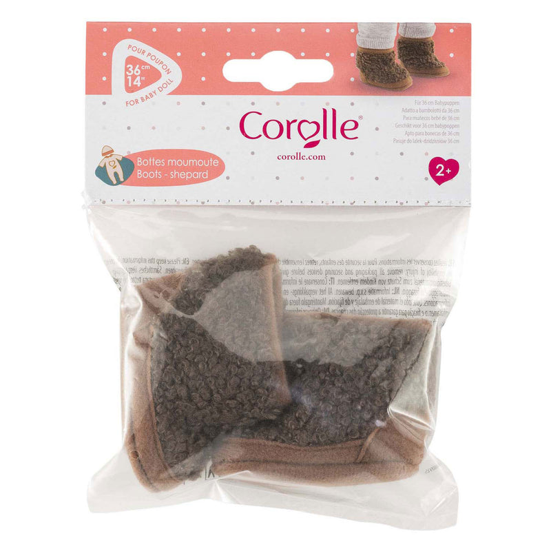Afbeelding laden in galerijviewer, Corolle poppenlaarsjes schapenvacht-look bruin 36cm poppen accessoire. m
