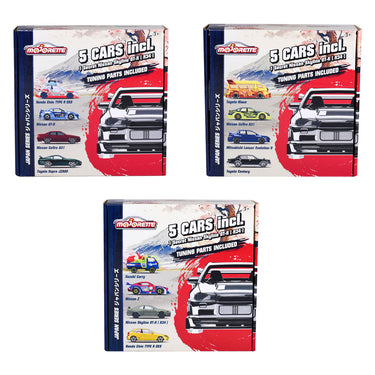 Majorette japan series die-cast auto's bonus pack, 5st.