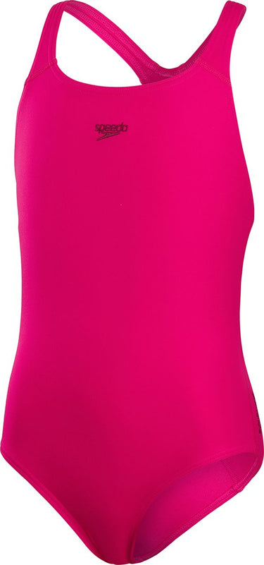 Speedo endurance+ medalist meisjes sportbadpak - kleurvast badpak meisjes - chloorbestendig zwempak meisjes - sportbadpak kids met medalist-rug - roze - maat 164