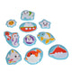 Abc magische badspeelgoed zeedieren, 10dlg.
