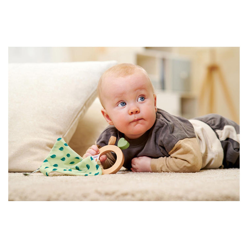 Afbeelding laden in galerijviewer, Eichhorn baby hipp houten bijtring met knuffeldoekje
