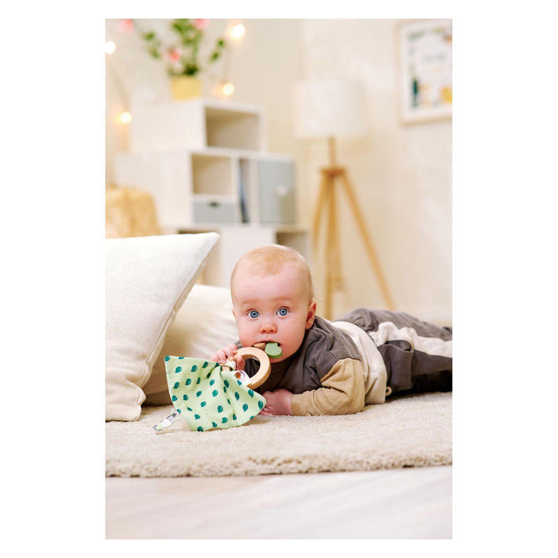 Afbeelding laden in galerijviewer, Eichhorn baby hipp houten bijtring met knuffeldoekje
