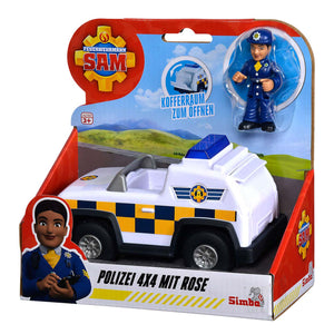 Simba brandweerman sam politie 4x4 jeep speelgoedauto met figuur.