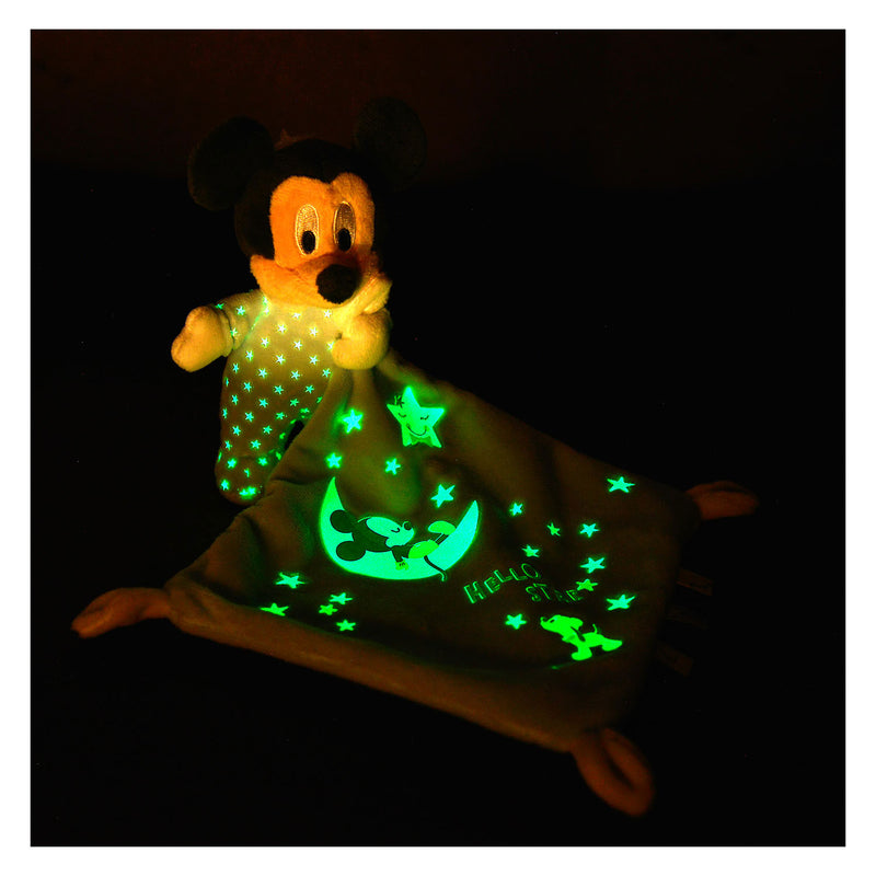 Afbeelding laden in galerijviewer, Simba disney mickey mouse glow in the dark doudou starry knuffeldoek

