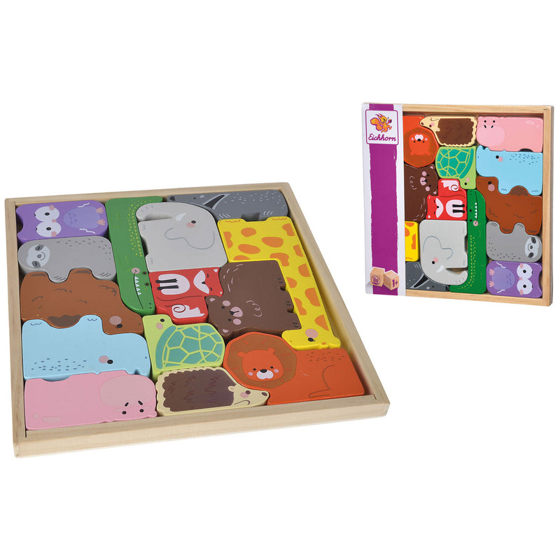 Afbeelding laden in galerijviewer, Eichhorn houten dieren vormen in houten box, 14dlg.
