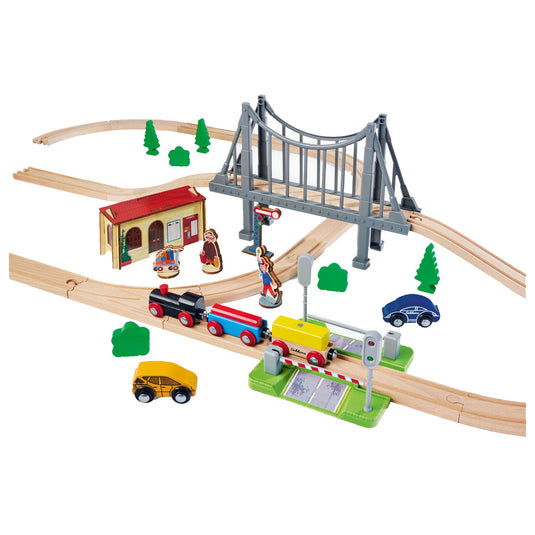 Eichhorn treinbaan met brug speelset, 55dlg.