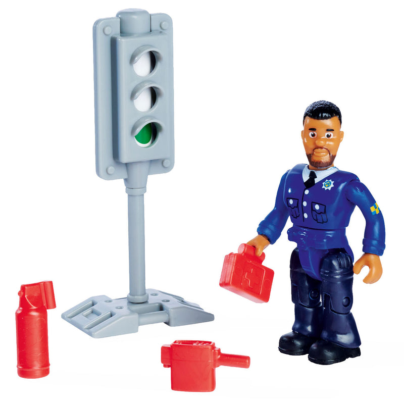 Afbeelding laden in galerijviewer, Simba brandweerman sam politieauto speelgoed met speelfiguur malcolm.
