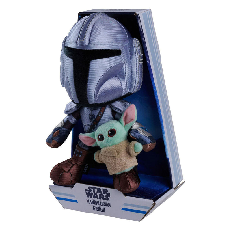 Afbeelding laden in galerijviewer, Simba star wars mandalorian met mini grogu pluche knuffel - 25cm
