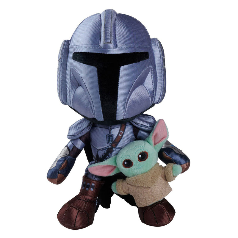Afbeelding laden in galerijviewer, Simba star wars mandalorian met mini grogu pluche knuffel - 25cm
