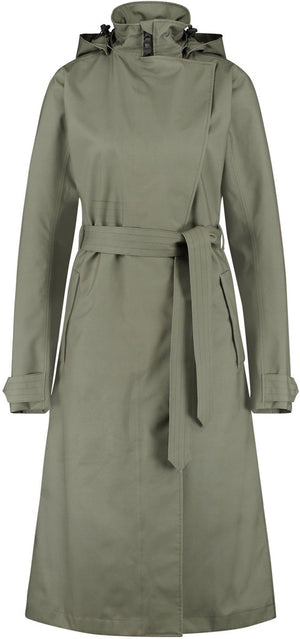 Agu trench coat long regenjas urban outdoor dames - groen - xs