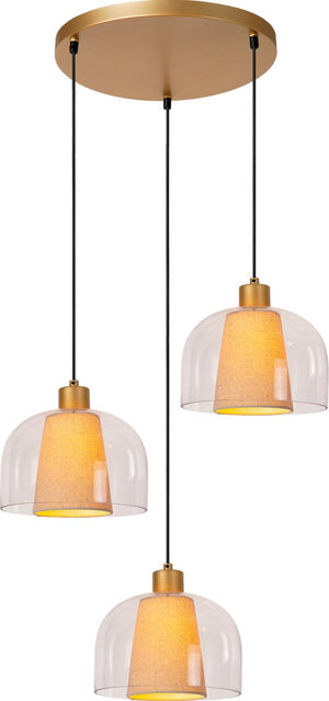 Lucide gunhild - hanglamp - 3xe27 - transparant