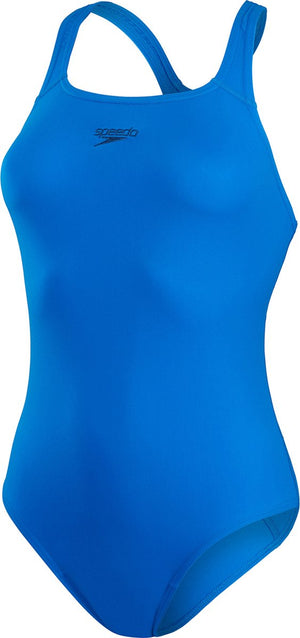 Speedo endurance+ medalist dames sportbadpak - kleurvast badpak dames - chloorbestendig zwempak dames - sportbadpak dames met medalist-rug - blauw - 46