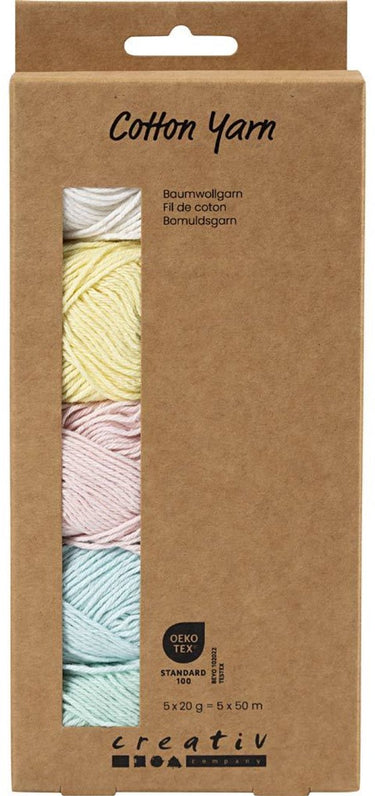 Creativ company katoengaren pastelkleuren 5x20 gr