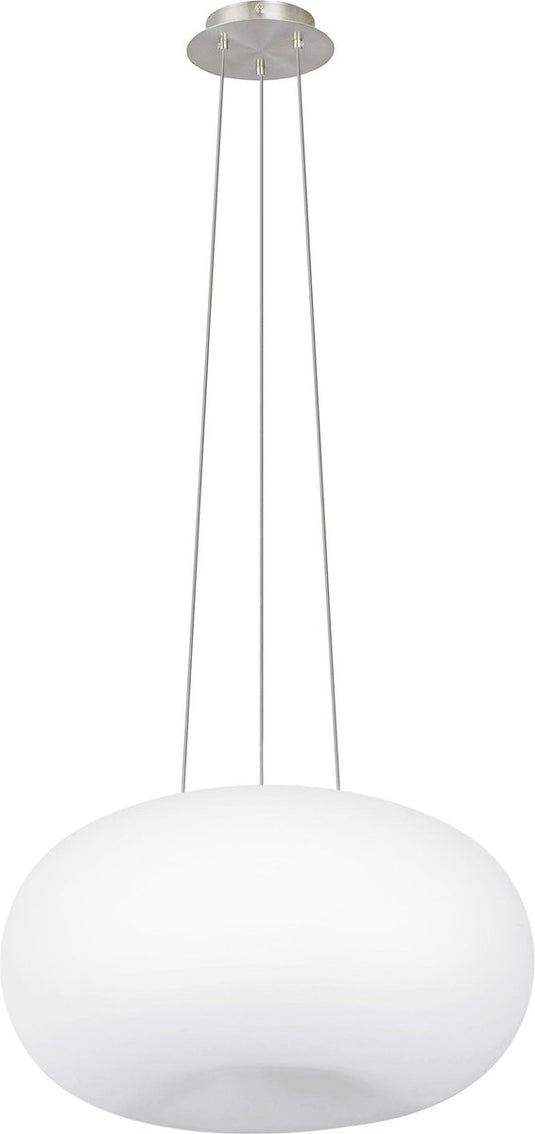 Eglo optica - hanglamp - 2 lichts - ø445mm. - nikkel-mat - wit