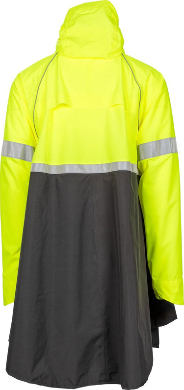 Ralka regenponcho met mouwen waterdicht ademend - volwassenen - extra zichtbaar - maat s m