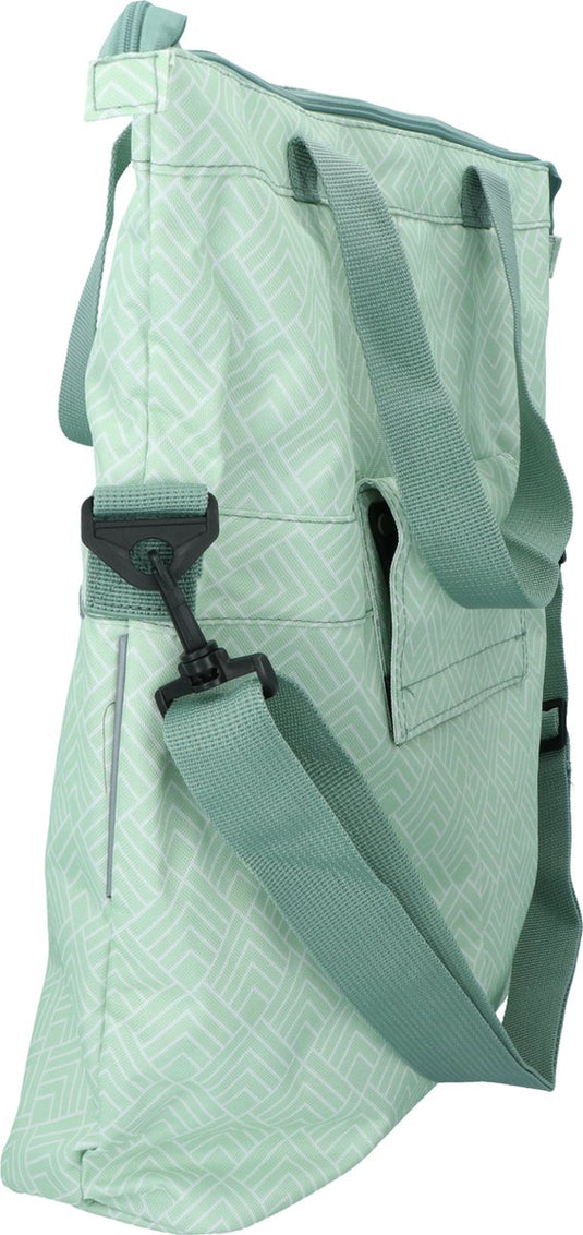 Dyto enkele fietstas - shopper of schoudertas - voorvak met ritsvak - verstevigde bodem - 18 liter - mint groen